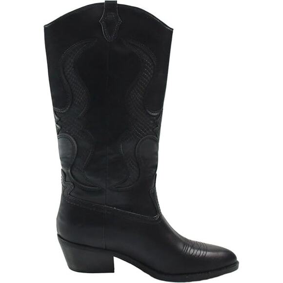Nine West Women's Cwyft Mid Calf Boot in Black EUC Size 9 - Picture 1 of 9